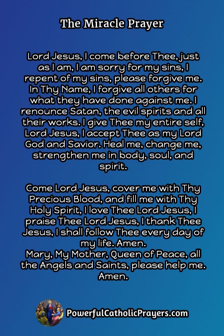 The Miracle Prayer 03 Powerful Catholic Prayers Powerful Catholic
